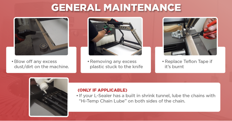 General maintenance tips for L-bar sealer